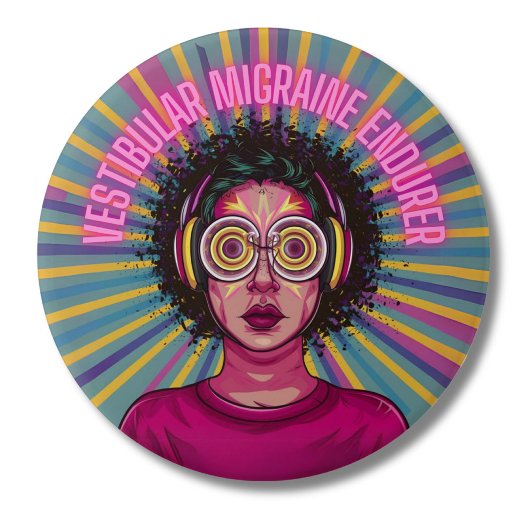 Vestibulaire migraine verdraagt chronische ziekte ronde button 7,6 cm