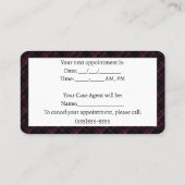 Vestiging benoeming | Paars Pijnwerk | VISITEKAART Visitekaartje (Achterkant)