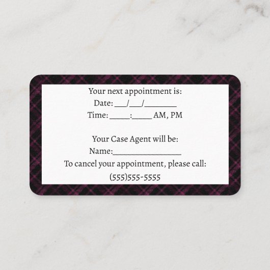 Vestiging benoeming | Paars Pijnwerk | VISITEKAART Visitekaartje (Achterkant)