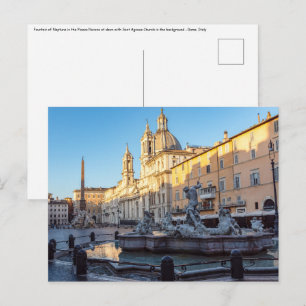 Vestiging van Neptune in de Navona van Piazza - Ro Briefkaart