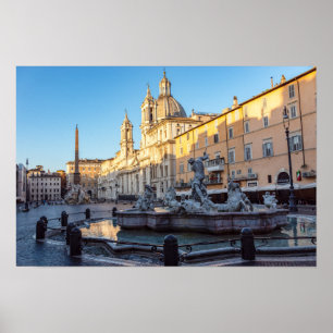 Vestiging van Neptune in de Navona van Piazza - Ro Poster