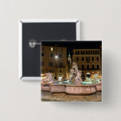 Vestiging van Neptune in de Navona van Piazza - Ro Vierkante Button 5,1 Cm (Voorkant /achterkant)