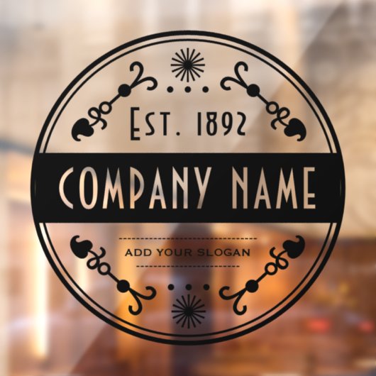 Vestigingsnaam, decoratief  raamsticker (Vel 2)