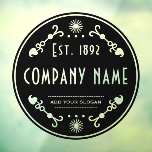 Vestigingsnaam decoratief raamsticker (Vel 3)