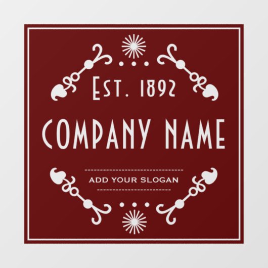 Vestigingsnaam, decoratief raamsticker (Vel)