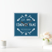 Vestigingsnaam, decoratief vierkante klok (Huis)