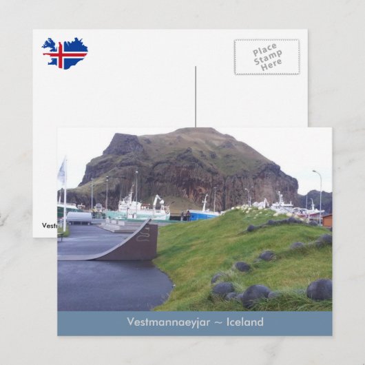 Vestmannaeyjar, IJsland briefkaart (Voorkant / Achterkant)