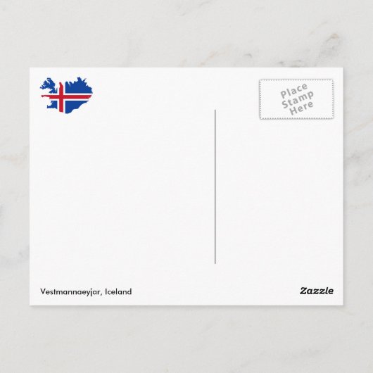 Vestmannaeyjar, IJsland briefkaart (Achterkant)