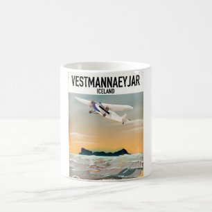 Vestmannaeyjar IJsland reisposter. Koffiemok