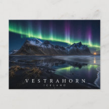 Vestrahorn Berg Stokksnes IJsland Aurora