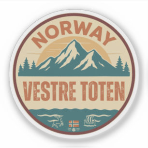 Vestre Toten, Noorwegen Norway Sticker