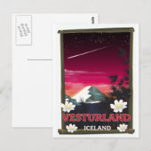 Vesturland IJsland reisposter Briefkaart (Voorkant / Achterkant)