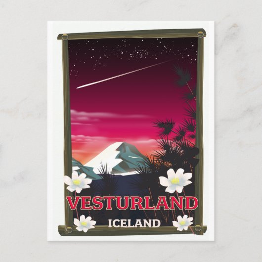 Vesturland IJsland reisposter Briefkaart (Voorkant)