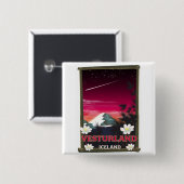 Vesturland IJsland reisposter Vierkante Button 5,1 Cm (Voorkant /achterkant)