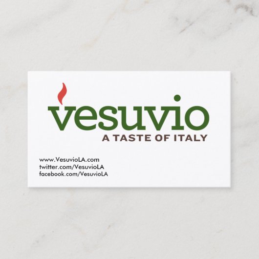 VESUVIO-KAARTEN VISITEKAARTJE (Voorkant)
