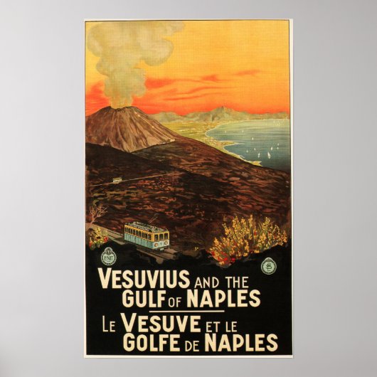 VESUVIUS en de Golf van Napels ENIT Italië Vakanti Poster (Voorkant)