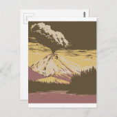 Vesuvius Erupts monteren Briefkaart (Voorkant / Achterkant)
