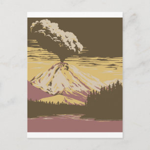 Vesuvius Erupts monteren Briefkaart