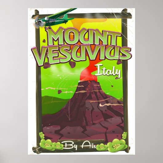 Vesuvius Italiaanse cartoon vulcano Poster (Voorkant)