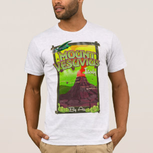 Vesuvius Italiaanse cartoon vulkaan T-shirt