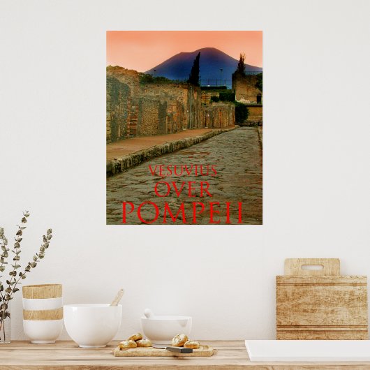 vesuvius over pompeii poster (Keuken)