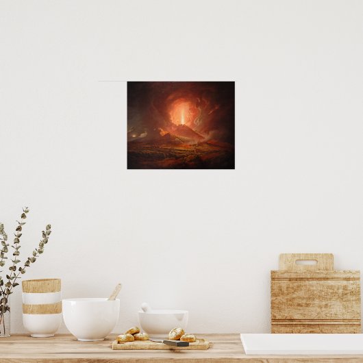 Vesuvius uit Portici, Joseph Wright of Derby Poster (Keuken)