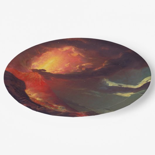 Vesuvius-vulkaanuitbarsting Papieren Bordje (Gekanteld)