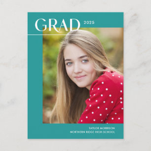 Vet 2024 Afstudeerder Eenvoudig Aqua Photo Afstude Briefkaart