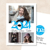 Vet 2024 AFSTUDEERDER Pet 3-foto Sky Blue Afstuder Aankondiging