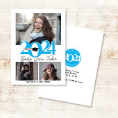 Vet 2024 AFSTUDEERDER Pet 3-foto Sky Blue Afstuder Aankondiging