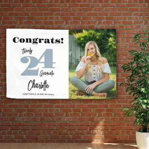 Vet 2024 Blauw Congrats Afstuderen Fotobanner Spandoek