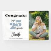 Vet 2024 Blauw Congrats Afstuderen Fotobanner Spandoek (Horizontaal)
