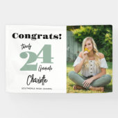 Vet 2024 Sage Groen Gefeliciteerd Afstuderen Foto Spandoek (Horizontaal)