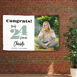 Vet 2024 Sage Groen Gefeliciteerd Afstuderen Foto Spandoek