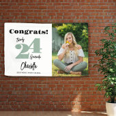 Vet 2024 Sage Groen Gefeliciteerd Afstuderen Foto Spandoek