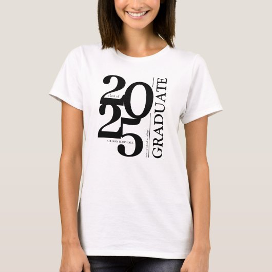 Vet 2025 Afstuderen Trendy Zwart Afstuderen T-shirt (Voorkant)