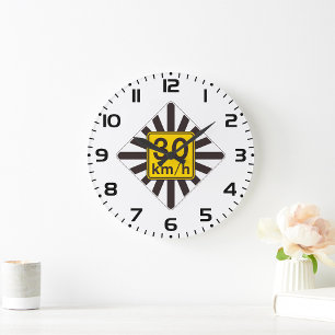 Vet 30 kmh snelheidslimiet Sunburst verkeersbord Grote Klok