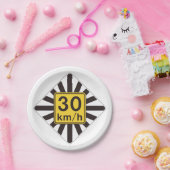 Vet 30 kmh snelheidslimiet Sunburst verkeersbord Papieren Bordje (Feest)