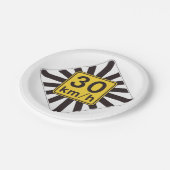 Vet 30 kmh snelheidslimiet Sunburst verkeersbord Papieren Bordje (Gekanteld)