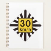 Vet 30 kmh snelheidslimiet Sunburst verkeersbord Planner (Voorkant)
