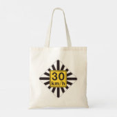 Vet 30 kmh snelheidslimiet Sunburst verkeersbord Tote Bag (Achterkant)