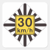 Vet 30 kmh snelheidslimiet Sunburst verkeersbord Vierkante Sticker (Voorkant)