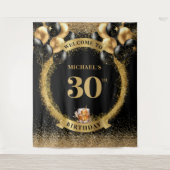 Vet 30e Man Verjaardag Whiskey Celebration Backdro Wandkleed (Voorkant)