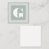 Vet 3 Lijst monogram | Asgrijs en wit Notitiekaartje (Voorkant / Achterkant)