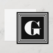 Vet 3 Lijst monogram | Zwart-wit (Voorkant / Achterkant)