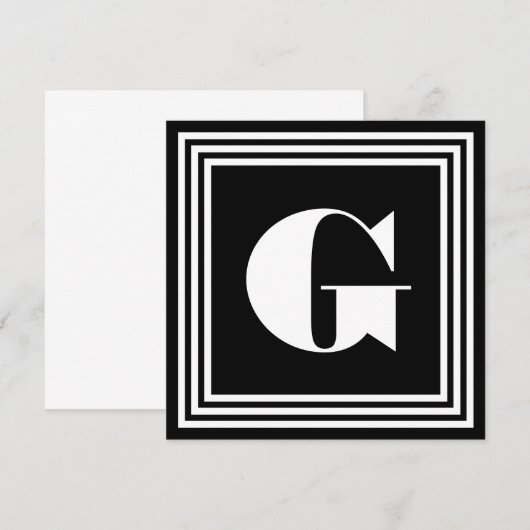 Vet 3 Lijst monogram | Zwart-wit (Voorkant / Achterkant)