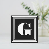 Vet 3 Lijst monogram | Zwart-wit (Staand voorkant)