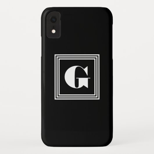 Vet 3 Lijst monogram | Zwart-wit Case-Mate iPhone Case (Achterkant)