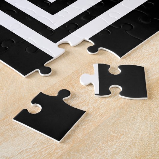 Vet 3 Lijst monogram | Zwart-wit Legpuzzel (Zijkant)