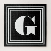 Vet 3 Lijst monogram | Zwart-wit Legpuzzel (Verticaal)